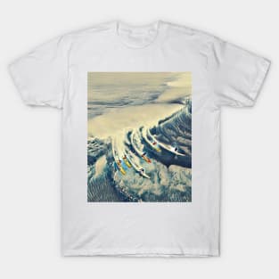 Surfing Blue Waves Oil Painting Gift T-Shirt